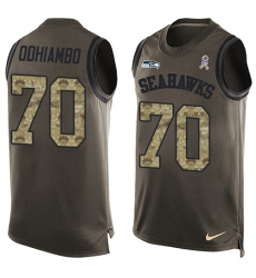 Men's Nike Seattle Seahawks #70 Rees Odhiambo Limited Green Salute to Service Tank Top NFL Jersey