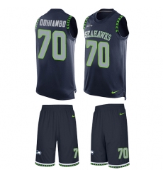 Men's Nike Seattle Seahawks #70 Rees Odhiambo Limited Steel Blue Tank Top Suit NFL Jersey