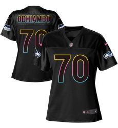 Women's Nike Seattle Seahawks #70 Rees Odhiambo Game Black Team Color NFL Jersey