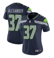 Women's Nike Seattle Seahawks #37 Shaun Alexander Elite Steel Blue Team Color NFL Jersey