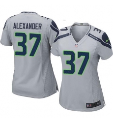 Women's Nike Seattle Seahawks #37 Shaun Alexander Game Grey Alternate NFL Jersey