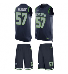 Men's Nike Seattle Seahawks #57 Michael Wilhoite Limited Steel Blue Tank Top Suit NFL Jersey