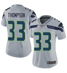 Women's Nike Seattle Seahawks #33 Tedric Thompson Grey Alternate Vapor Untouchable Limited Player NFL Jersey