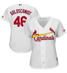 Women's St. Louis Cardinals #46 Paul Goldschmidt Majestic White Home Official Cool Base Player Jersey