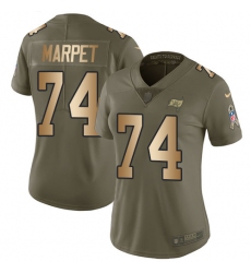 Women's Nike Tampa Bay Buccaneers #74 Ali Marpet Limited Olive/Gold 2017 Salute to Service NFL Jersey