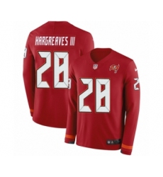 Men's Nike Tampa Bay Buccaneers #28 Vernon Hargreaves III Limited Red Therma Long Sleeve NFL Jersey