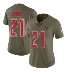 Women's Nike Tampa Bay Buccaneers #21 Justin Evans Limited Olive 2017 Salute to Service NFL Jersey