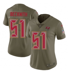 Women's Nike Tampa Bay Buccaneers #51 Kendell Beckwith Limited Olive 2017 Salute to Service NFL Jersey
