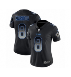 Women's Tennessee Titans #8 Marcus Mariota Limited Black Smoke Fashion Football Jersey