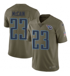 Men's Nike Tennessee Titans #23 Brice McCain Limited Olive 2017 Salute to Service NFL Jersey