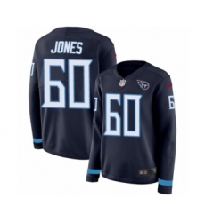 Women's Nike Tennessee Titans #60 Ben Jones Limited Navy Blue Therma Long Sleeve NFL Jersey