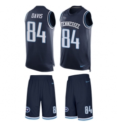 Men's Nike Tennessee Titans #84 Corey Davis Limited Navy Blue Tank Top Suit NFL Jersey