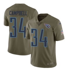 Men's Nike Tennessee Titans #34 Earl Campbell Limited Olive 2017 Salute to Service NFL Jersey