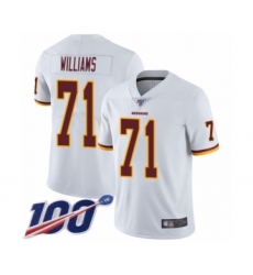 Men's Washington Redskins #71 Trent Williams White Vapor Untouchable Limited Player 100th Season Football Jersey