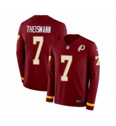 Youth Nike Washington Redskins #7 Joe Theismann Limited Burgundy Therma Long Sleeve NFL Jersey
