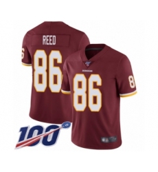 Men's Washington Redskins #86 Jordan Reed Burgundy Red Team Color Vapor Untouchable Limited Player 100th Season Football Jersey