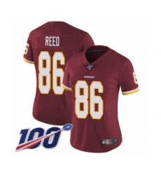 Women's Washington Redskins #86 Jordan Reed Burgundy Red Team Color Vapor Untouchable Limited Player 100th Season Football Jersey
