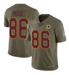 Youth Nike Washington Redskins #86 Jordan Reed Limited Olive 2017 Salute to Service NFL Jersey
