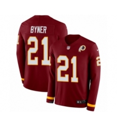 Men's Nike Washington Redskins #21 Earnest Byner Limited Burgundy Therma Long Sleeve NFL Jersey