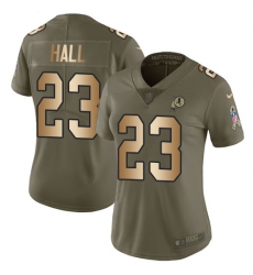 Women's Nike Washington Redskins #23 DeAngelo Hall Limited Olive/Gold 2017 Salute to Service NFL Jersey