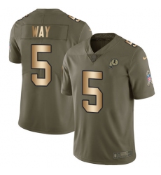 Men's Nike Washington Redskins #5 Tress Way Limited Olive/Gold 2017 Salute to Service NFL Jersey