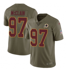 Youth Nike Washington Redskins #97 Terrell McClain Limited Olive 2017 Salute to Service NFL Jersey