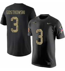 Nike New England Patriots #3 Stephen Gostkowski Black Camo Salute to Service T-Shirt