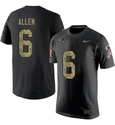 Nike New England Patriots #6 Ryan Allen Black Camo Salute to Service T-Shirt