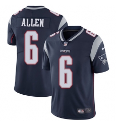 Youth Nike New England Patriots #6 Ryan Allen Navy Blue Team Color Vapor Untouchable Limited Player NFL Jersey