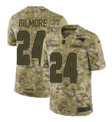 Men's Nike New England Patriots #24 Stephon Gilmore Limited Camo 2018 Salute to Service NFL Jersey