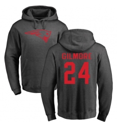 NFL Nike New England Patriots #24 Stephon Gilmore Ash One Color Pullover Hoodie