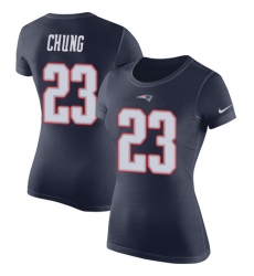 Women's Nike New England Patriots #23 Patrick Chung Navy Blue Rush Pride Name & Number T-Shirt