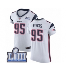 Men's Nike New England Patriots #95 Derek Rivers White Vapor Untouchable Elite Player Super Bowl LIII Bound NFL Jersey