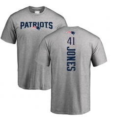 NFL Nike New England Patriots #41 Cyrus Jones Ash Backer T-Shirt