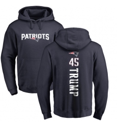 NFL Nike New England Patriots #45 Donald Trump Navy Blue Backer Pullover Hoodie