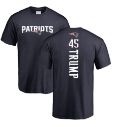 NFL Nike New England Patriots #45 Donald Trump Navy Blue Backer T-Shirt