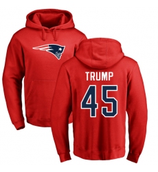 NFL Nike New England Patriots #45 Donald Trump Red Name & Number Logo Pullover Hoodie