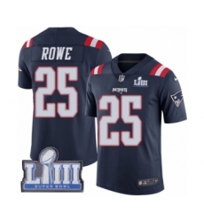 Youth Nike New England Patriots #25 Eric Rowe Limited Navy Blue Rush Vapor Untouchable Super Bowl LIII Bound NFL Jersey