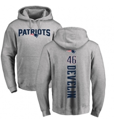 NFL Nike New England Patriots #46 James Develin Ash Backer Pullover Hoodie