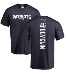 NFL Nike New England Patriots #46 James Develin Navy Blue Backer T-Shirt