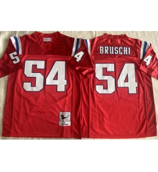 Men's New England Patriots #54 Tedy Bruschi Red Throwback Stitched Football Jersey