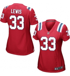 Women's Nike New England Patriots #33 Dion Lewis Game Red Alternate NFL Jersey