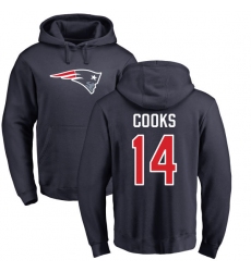 NFL Nike New England Patriots #14 Brandin Cooks Navy Blue Name & Number Logo Pullover Hoodie