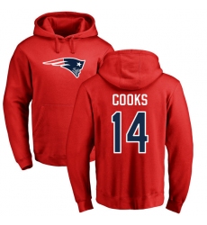 NFL Nike New England Patriots #14 Brandin Cooks Red Name & Number Logo Pullover Hoodie