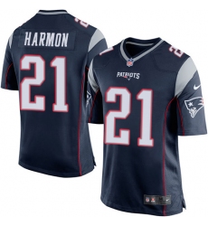 Men's Nike New England Patriots #21 Duron Harmon Game Navy Blue Team Color NFL Jersey