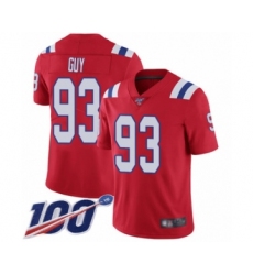 Men's New England Patriots #93 Lawrence Guy Red Alternate Vapor Untouchable Limited Player 100th Season Football Jersey