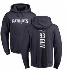 NFL Nike New England Patriots #93 Lawrence Guy Navy Blue Backer Pullover Hoodie