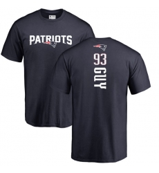 NFL Nike New England Patriots #93 Lawrence Guy Navy Blue Backer T-Shirt