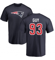 NFL Nike New England Patriots #93 Lawrence Guy Navy Blue Name & Number Logo T-Shirt