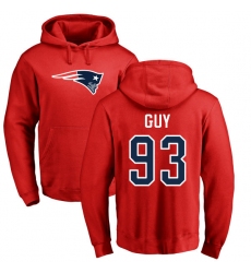 NFL Nike New England Patriots #93 Lawrence Guy Red Name & Number Logo Pullover Hoodie